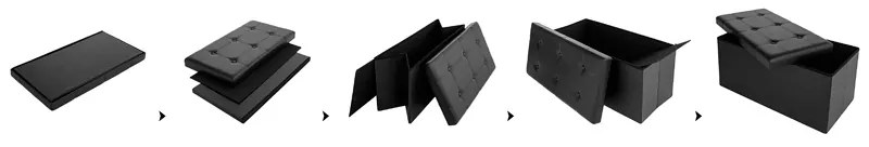 Deuba Cutie depozitare neagra - 80 x 40 x 40 cm