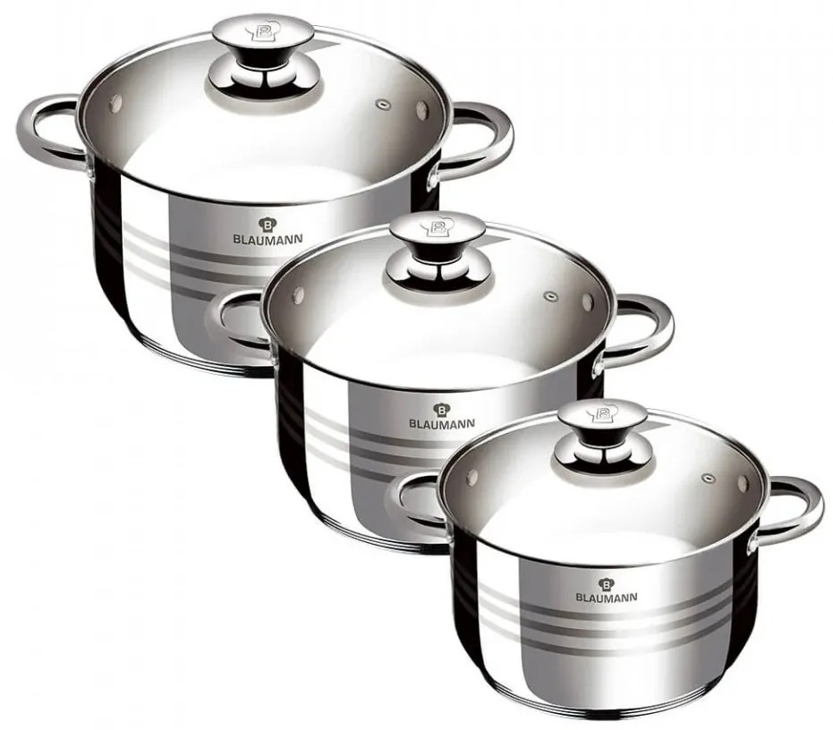 RESIGILAT - Set oale inox cu capac. 6 piese Jumbo Gourmet line blaumann BL 3174