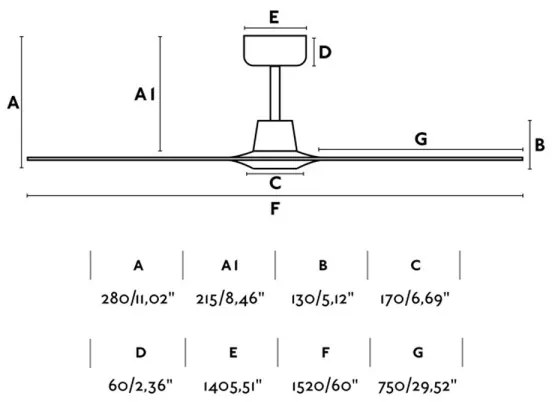 Ventilator de tavan FARO 33511 MOREA d. 152 cm + telecomandă