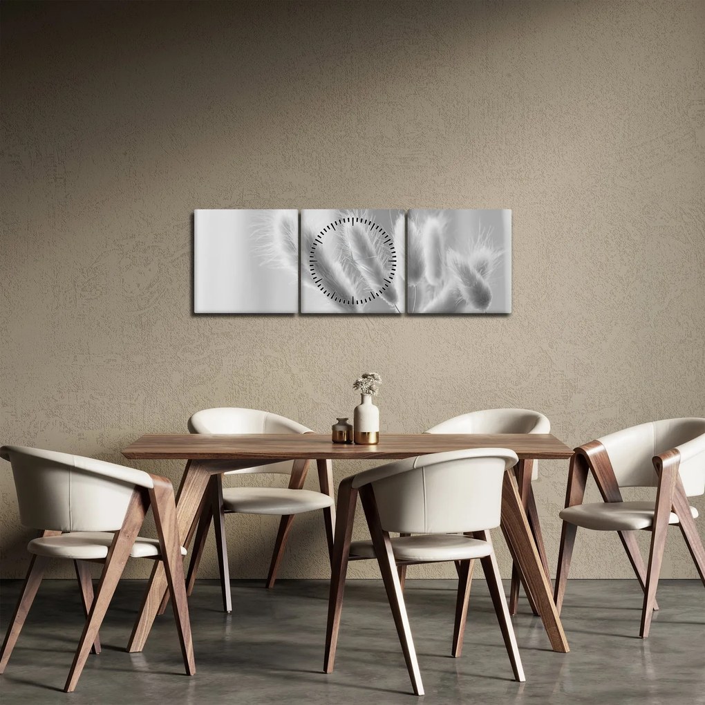 Tablou - Iarbă de coadă de iepure (cu ceas) (90x30 cm)