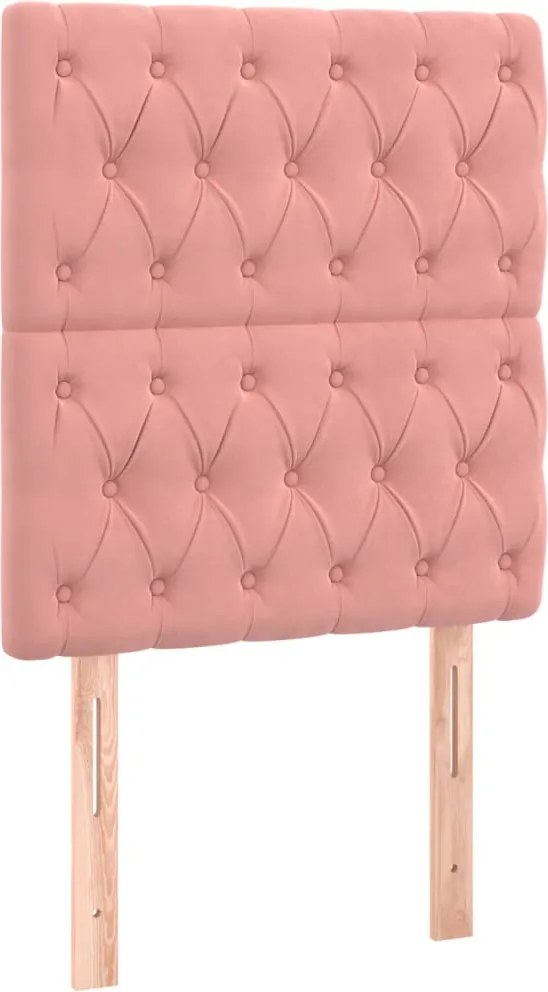 vidaXL Tăblie de pat roz 80x7x118/128 cm catifea