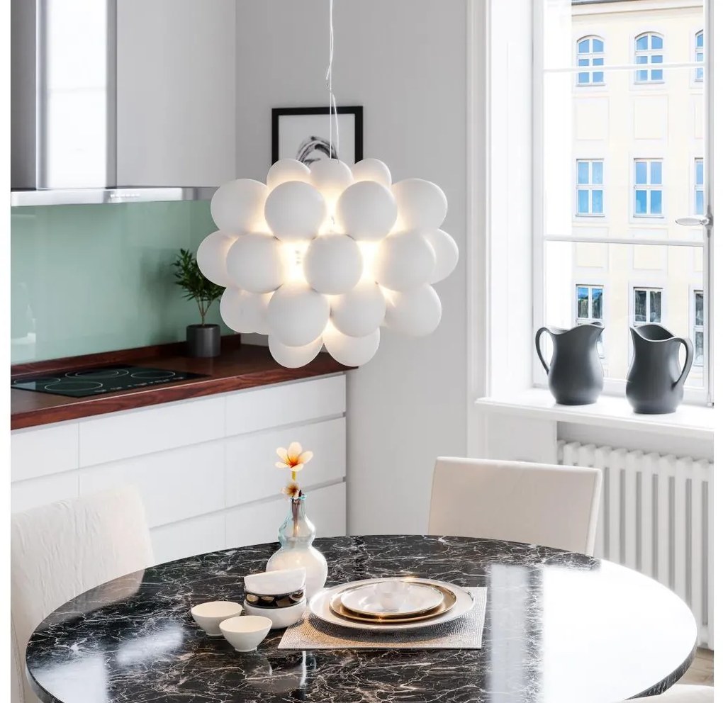 Lustră pe cablu ByRydens 4200440-5002 GROSS 8xG9/4W/230V alb