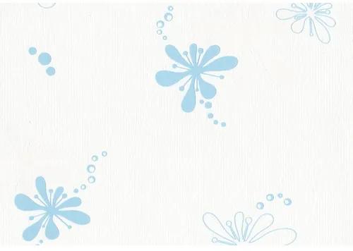 Tapet vlies model floral abstract alb/albastru 10,05x0,53 m