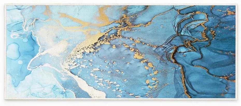Covor tip traversă albastru lavabil 80x200 cm Blue Waves – Oyo Concept
