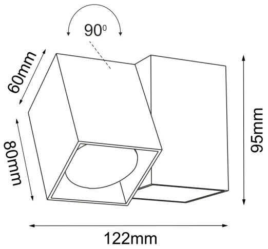 Brosline 2293 - Aplica spot de perete CUBE 1xGU10/10W/230V, alb