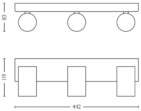Spot pentru baie Philips IDRIS 3xGU10/5W/230V IP44 alb