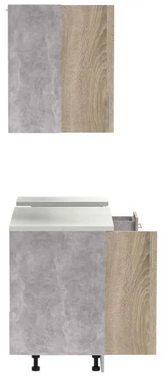 Set mobila bucatarie 4 buc Festa II Pako World Sonoma 120x60x85 cm