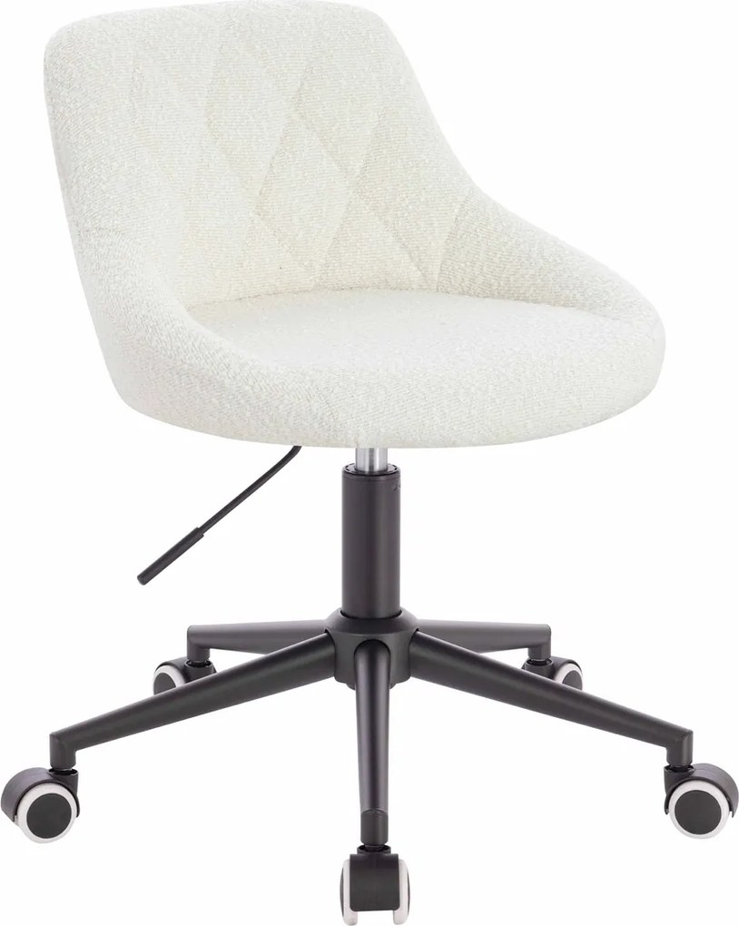 HR1054K Scaun Crem Boucle cu Bază Neagră