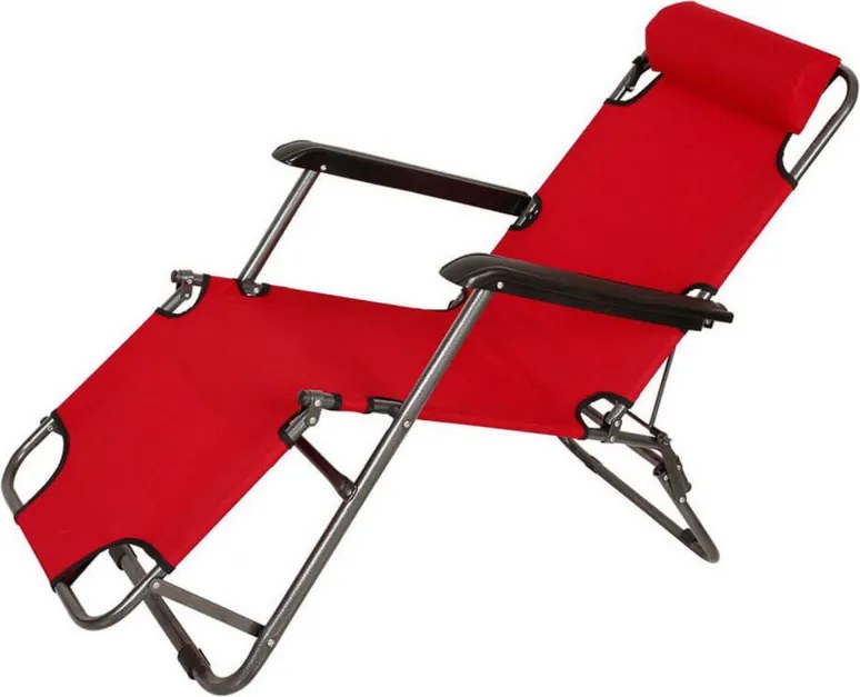 Sezlong Muhler C2078 1005235, 153 x 60 x 78 cm, Pana la 100 kg, Pliabil, Rosu