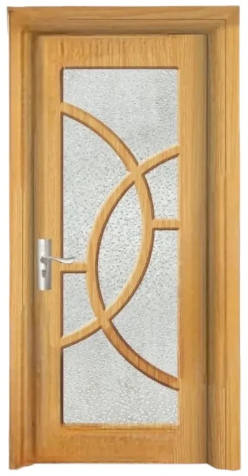Usa Interior din MDF Novo Doors ND309, Cadru din Lemn Masiv, Geam Sablat, KIT COMPLET, Toc , Manere si balamale incluse (Culoare: Alb, Dimensiune: 80