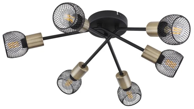 Lustra aplicata stil modern cu 6 spoturi Fiastra negru