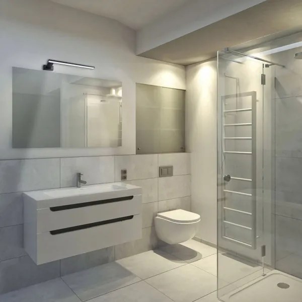 Aplica de perete pentru baie LED SHINE, 11W, 230V, 45 cm, IP44, neagră