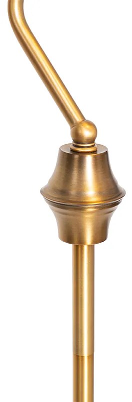 Lampă de podea clasică notar bronz cu sticlă verde - Banker