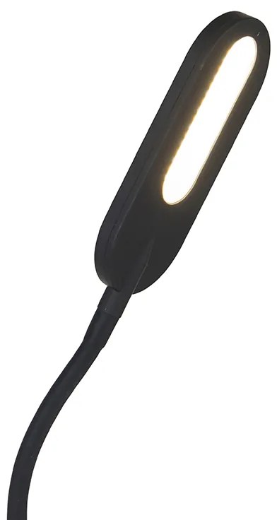 Lampă de podea neagră cu LED inclus, reglabil în 5 trepte în Kelvin - Botot