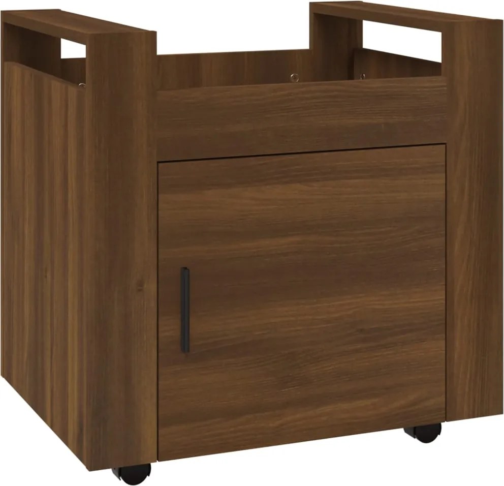 vidaXL Cărucior de birou, stejar maro, 60x45x60 cm, lemn prelucrat
