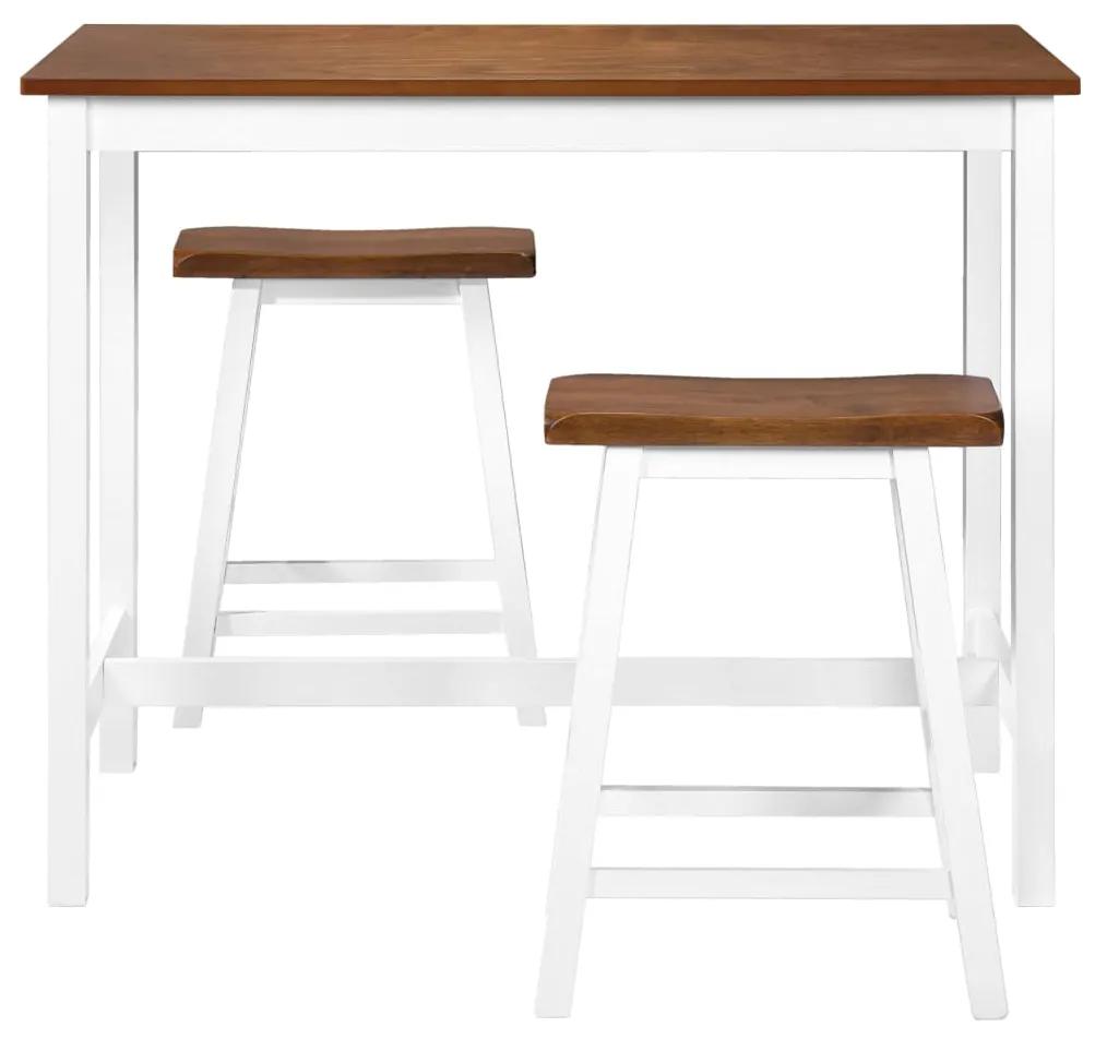 Set mobilier tip bar, masa si scaune, 3 piese, lemn masiv