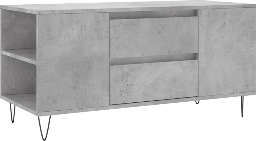 vidaXL Măsuță de cafea, gri beton, 102x44,5x50 cm, lemn prelucrat