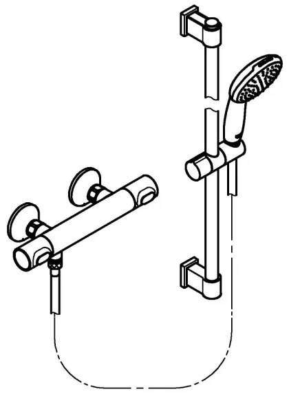 GROHE 34800001 - PRECISION FLOW 600 mm, baterie termostatică pentru duș, crom