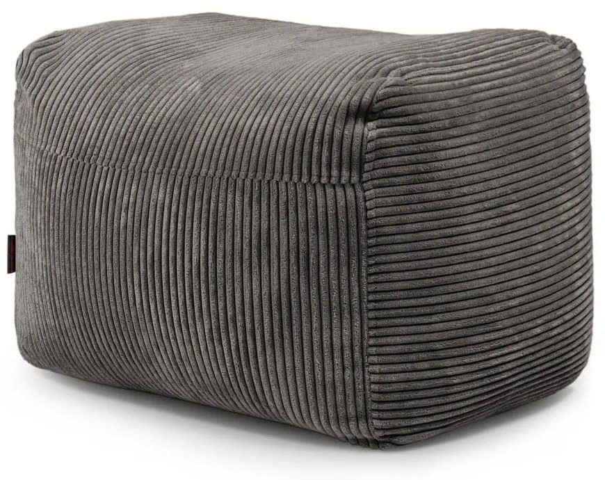 Fotoliu bean bag gri deschis cu tapițerie din catifea reiată Plus 70 Lounge – SLOWDOWN