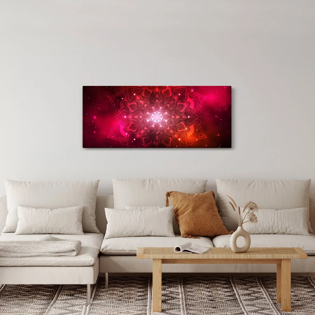 Tablou abstracției roșii (120x50 cm)