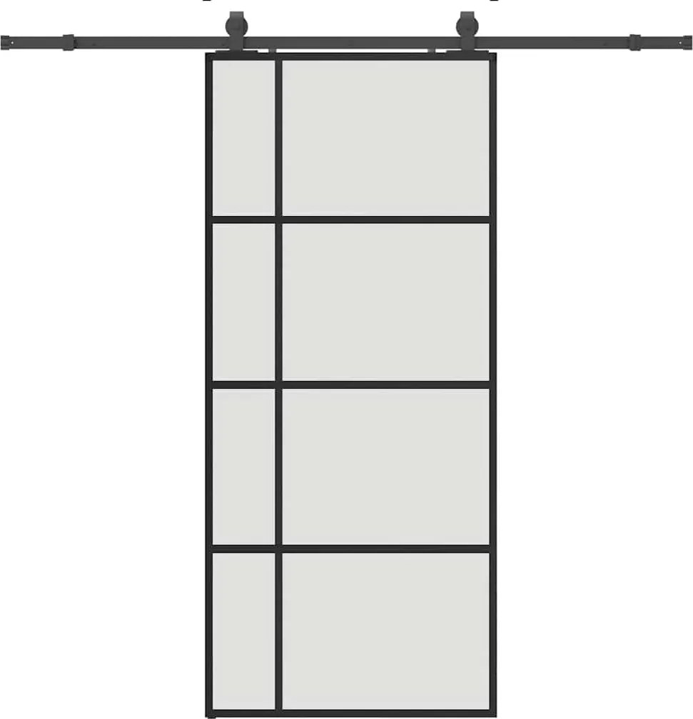 vidaXL Ușă glisantă cu set de feronerie neagră 90x205 cm Sticlă ESG