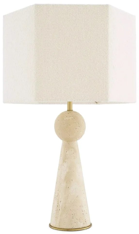 Veioza, Lampa de masa design LUX Novak, travertin
