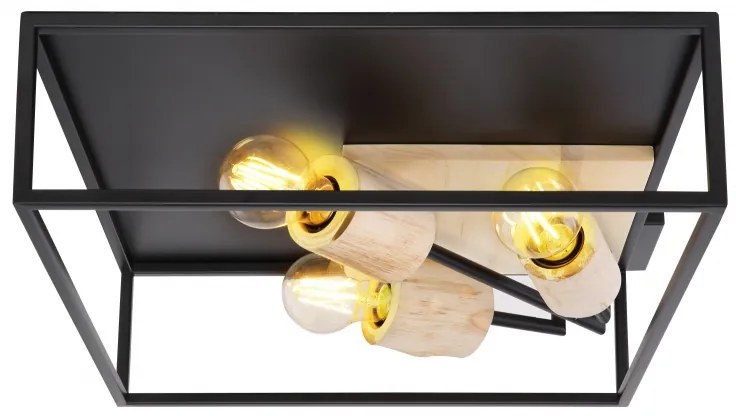 Plafoniera cu 3 spoturi design modern HAGAR negru 15477D1 GL