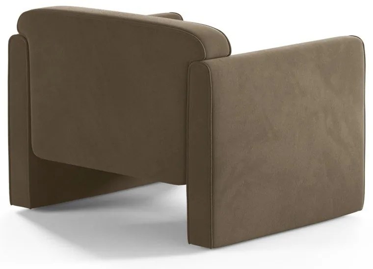 Fotoliu taupe cu tapițerie din catifea Abby – Micadoni