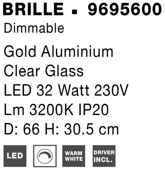 Plafoniera, Lustra aplicata LED design elegant BRILLE, 66cm