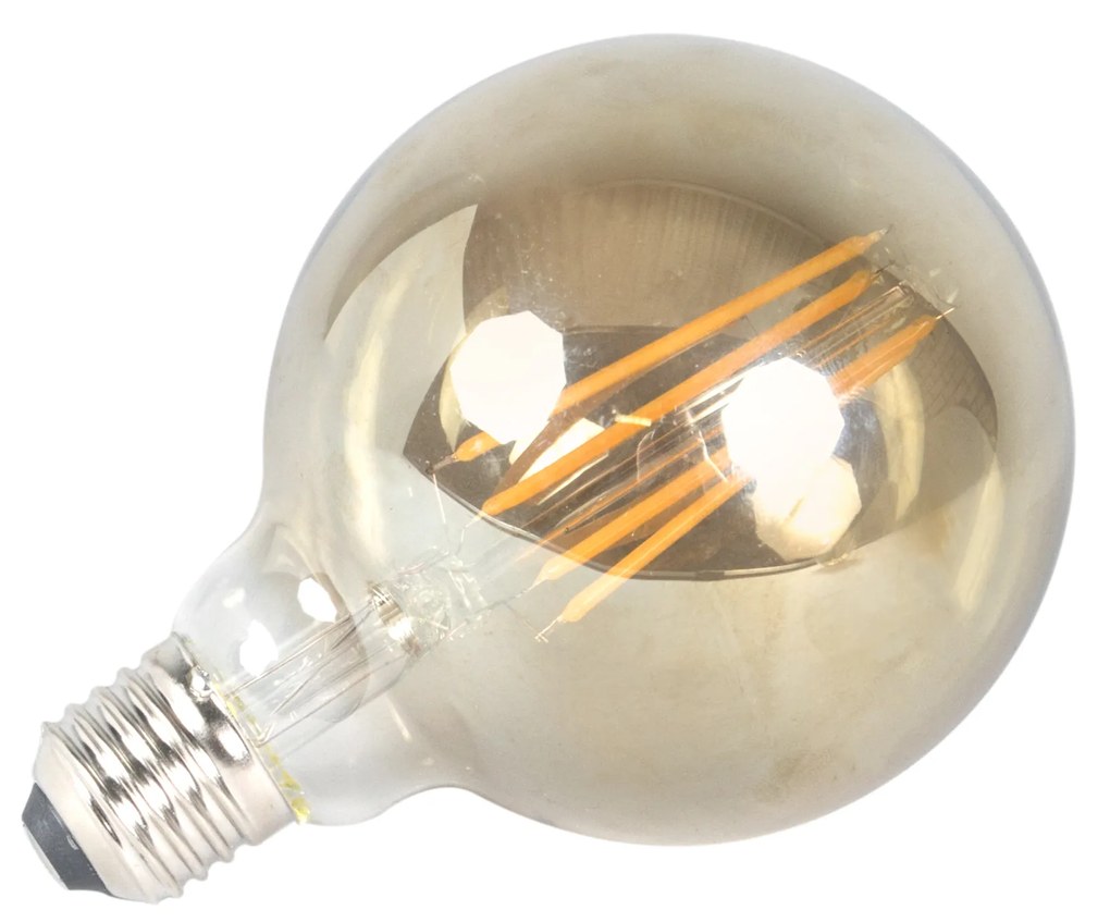 Set de 3 becuri LED reglabile E27 G95 fum 5W 380lm 2200K