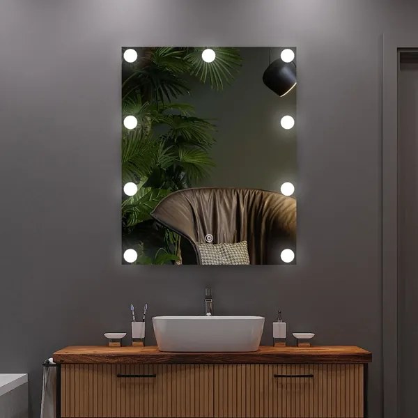 Oglindă LED cu funcție de iluminare 9xLED/1W/230V 3000/4000/6000K 50x40 cm IP44