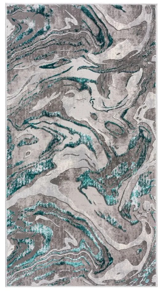 Covor gri/turcoaz 120x170 cm Marbled – Flair Rugs