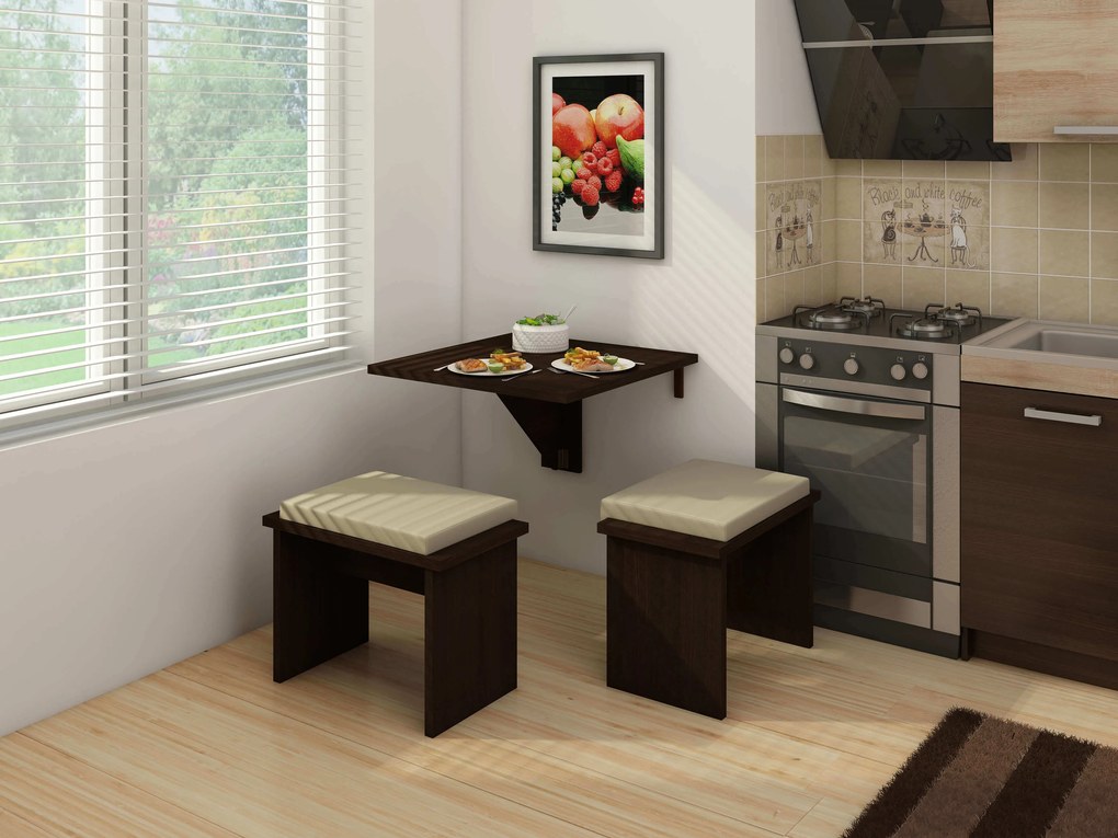 Masă de sufragerie extensibilă Elston 7 (stejar sonoma închis) (pentru 2 persoane). 1051401