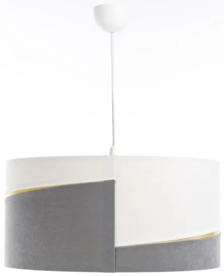 Lustră pe cablu SWING 1xE27/60W/230V gri/alb/auriu
