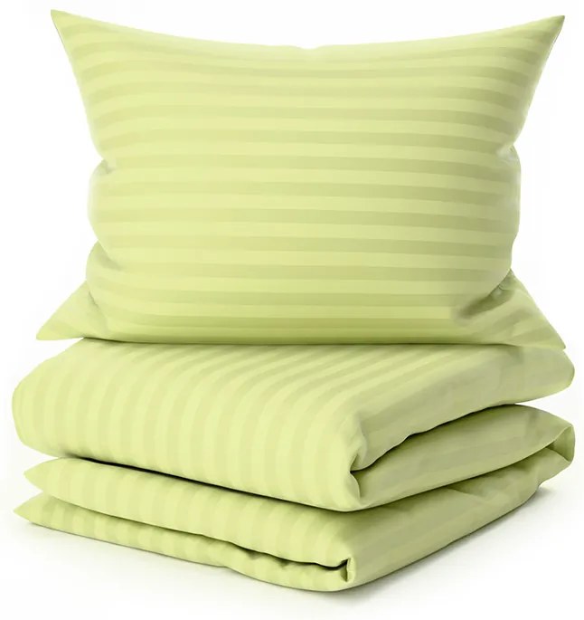 Lenjerie de pat din microfibra pentru hotel JASMINE fistic - dunga 2 cm Dimensiune lenjerie de pat: 2 buc 70 x 90 cm | 200 x 220 cm