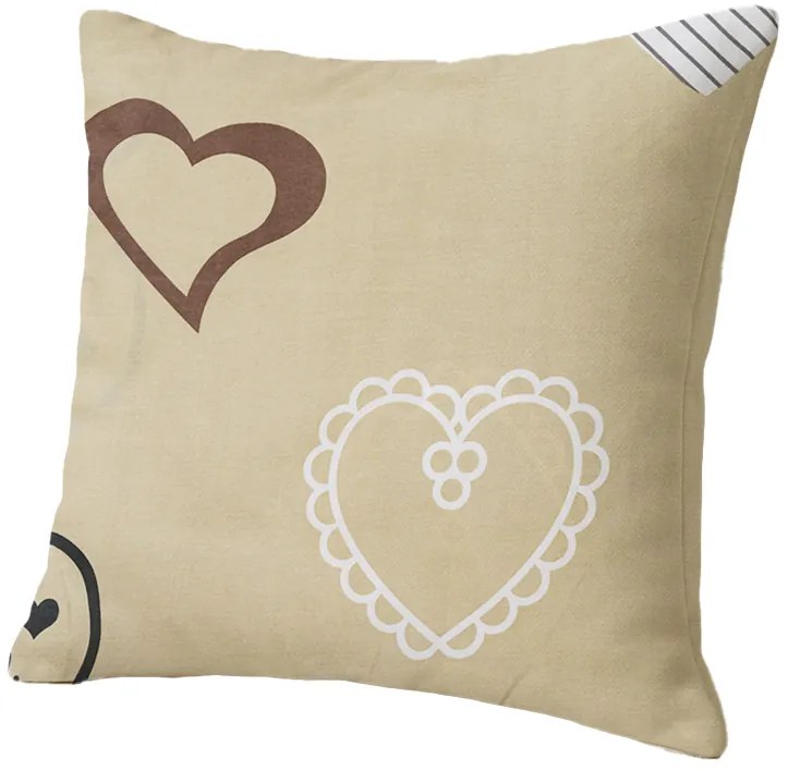 Set de 2 fete de perna decorative DEAMON 45x45 cm, bej