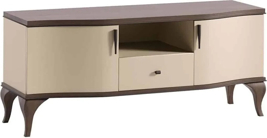 Set lemn masiv nuc Living Leona 3 Piese Crem-