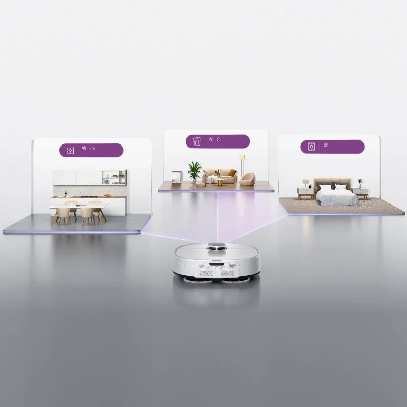Aspirator robot Eureka J15 Ultra, 19 000 Pa, 3 l, Autonomie de 150 min, Lidar + camerа RGB, FlexiRazor, Comanda vocala, Alb