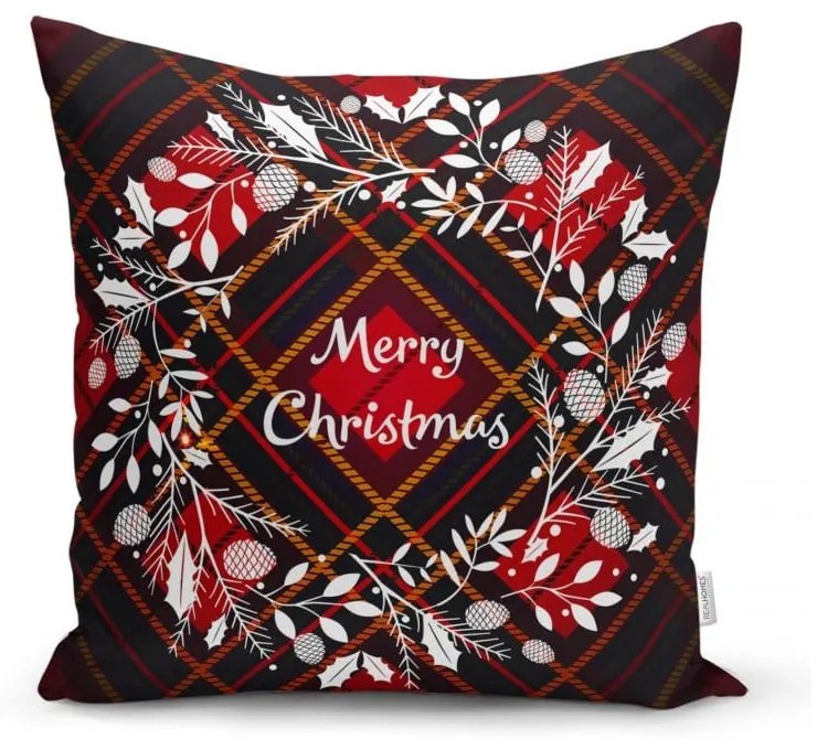 Set 4 fețe de pernă și un napron de masă cu model de Crăciun Minimalist Cushion Covers Tartan Christmas