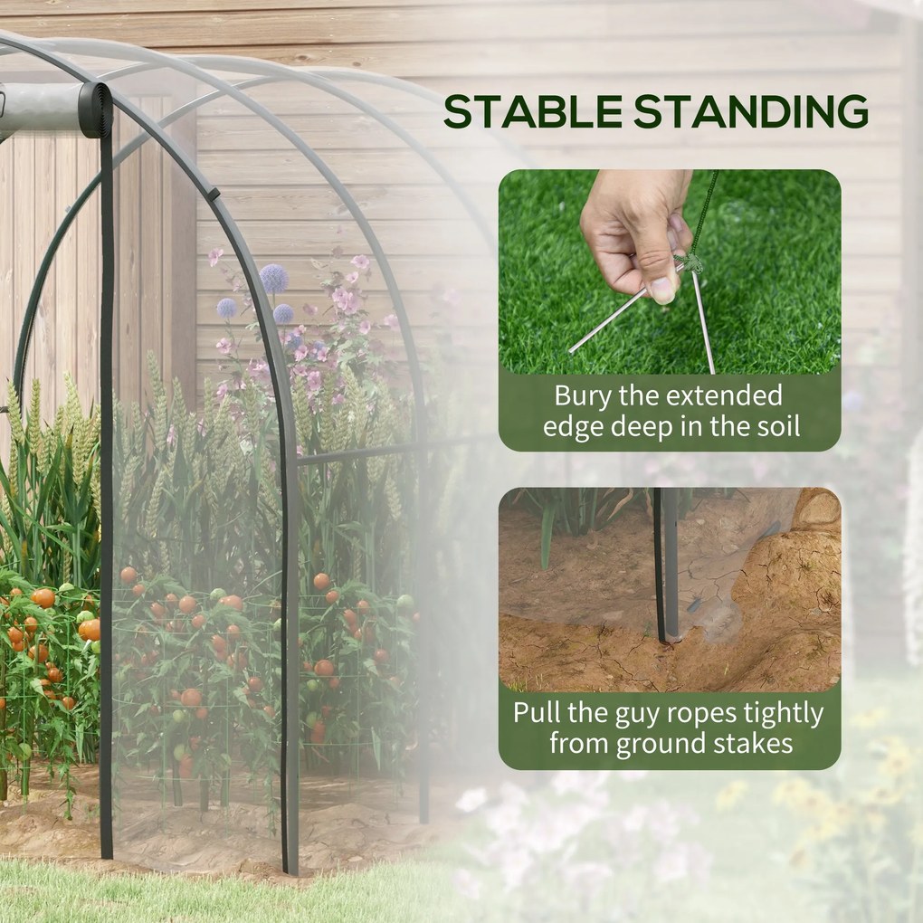 Outsunny Sera 3 x 2 x 2m cu Usa Rulanta si Fereastra, Transparent | Aosom Romania