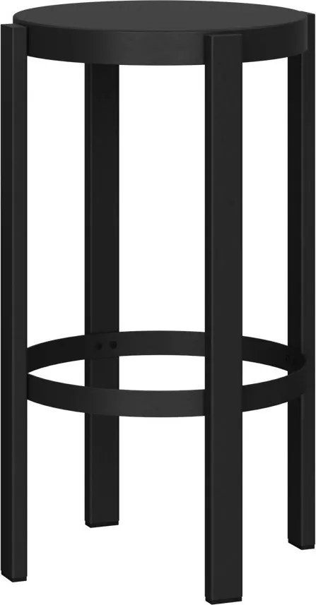 Scaun de bar negru din oțel (înălțime șezut 65 cm) Doon – noo.ma