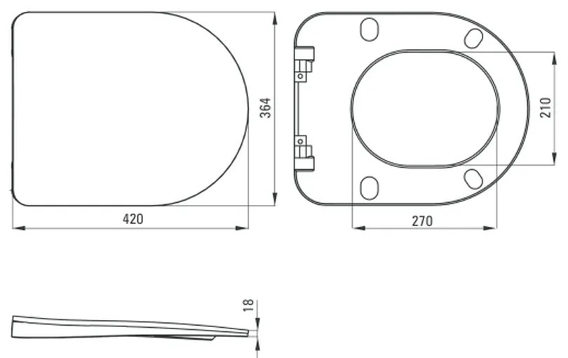 Vas Wc suspendat rimless alb cu capac soft close inclus Deante, Peonia Alb lucios