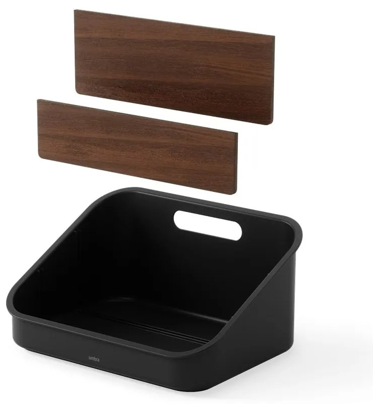 Organizator de baie negru pentru cosmetice din plastic reciclat Bellwood – Umbra