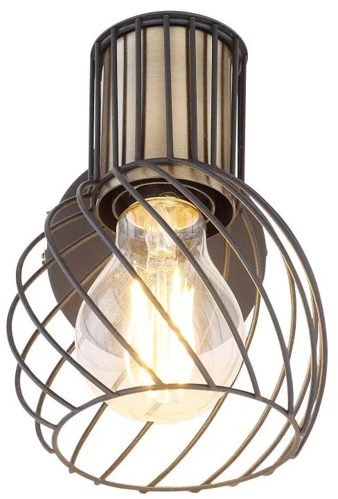 Aplica de perete design industrial ARGUSTO negru, auriu
