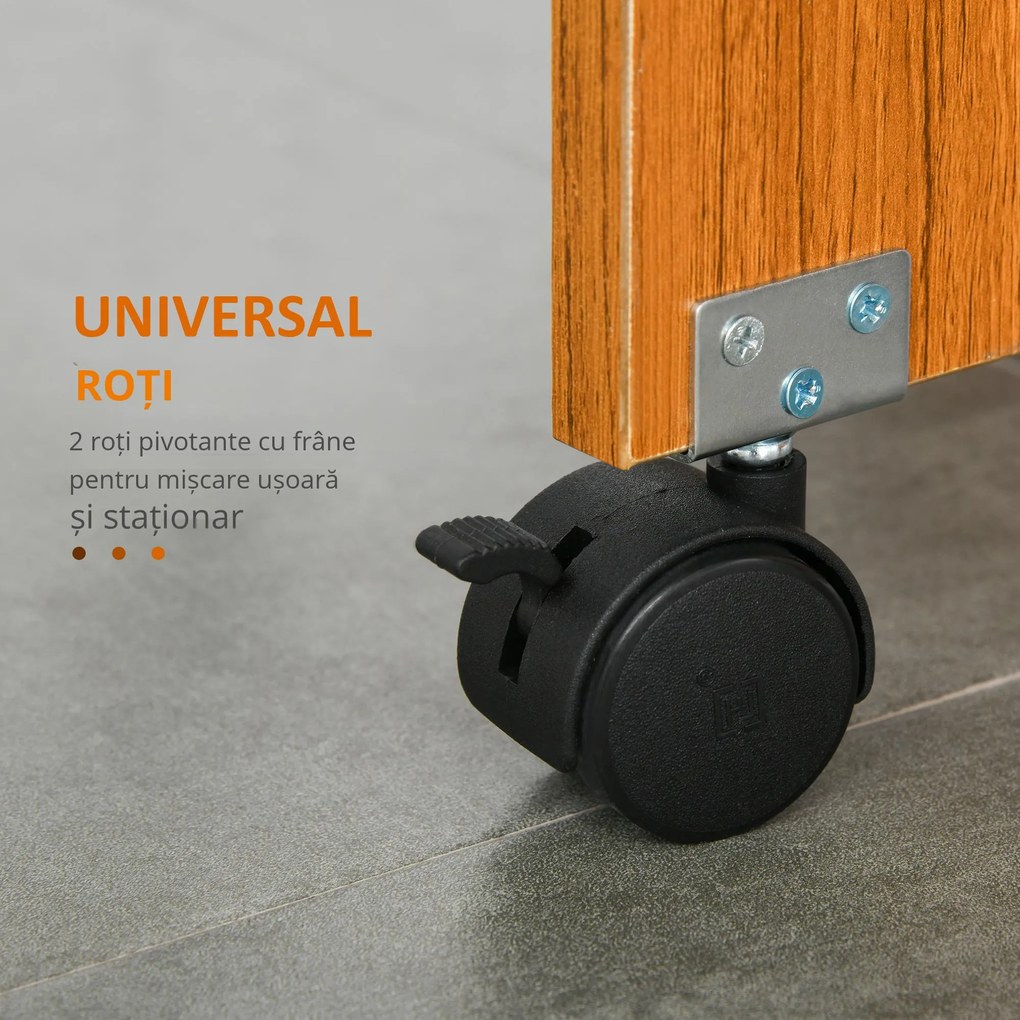 HOMCOM Masă de Prânz Pliabilă cu Roți, Mobilier Bucătărie Spațiu-Eficient, Alb, 120x80x73 cm | Aosom Romania