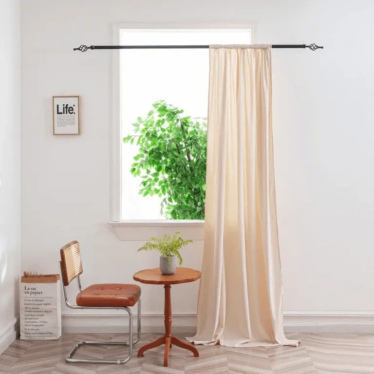 Draperie opaca DUNES VELVET 140x250 cm, crem Agatat: Inele metalice