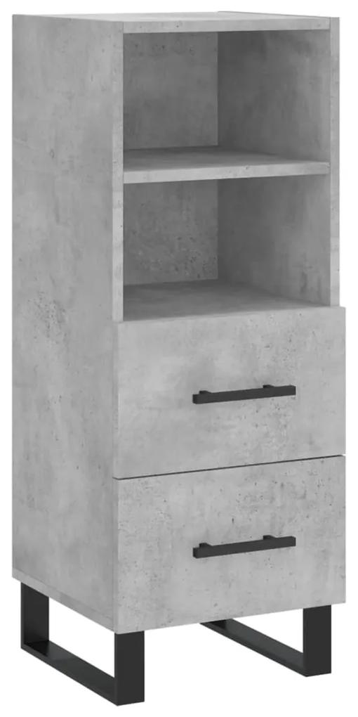828696 vidaXL Servantă, gri beton, 34,5x34x90 cm, lemn compozit