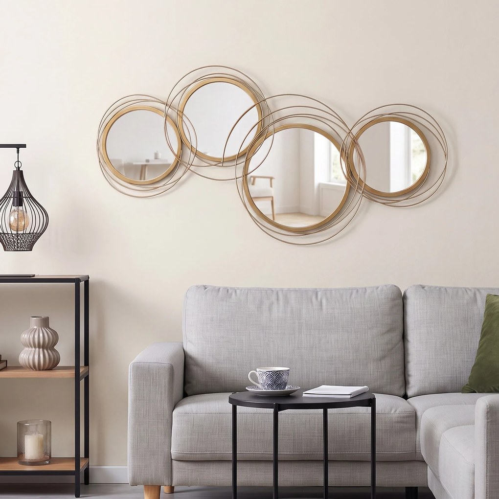 HOMCOM Decoratiune de perete din metal Decor oglinda decorativa moderna Sculpturi de perete | Aosom Romania