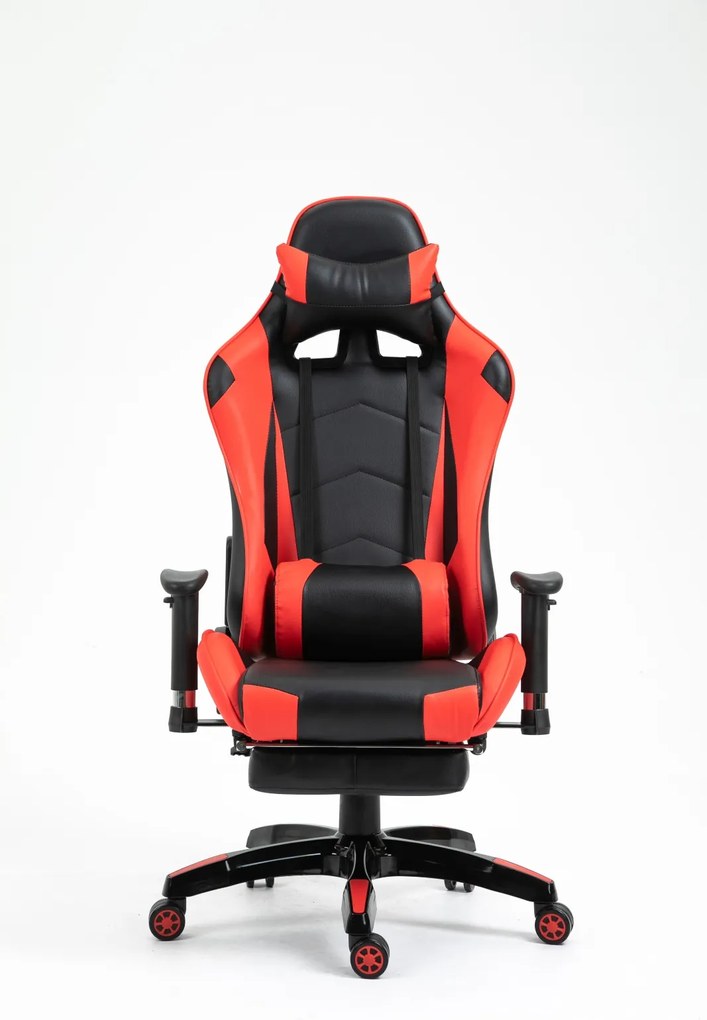 Scaun gaming, suport picioare, recliner, SIG 5022, Negru/Roșu