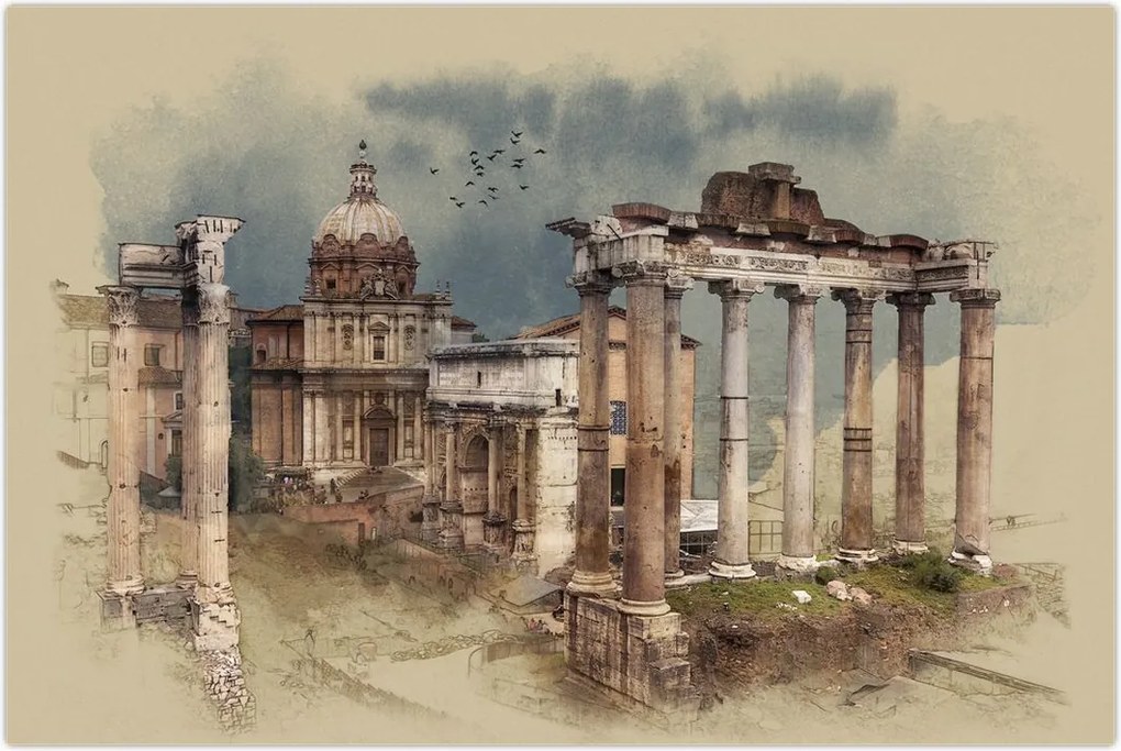 Tablou - Forumul Roman, Roma, Italia (90x60 cm)